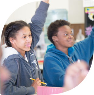 Students raising their hands