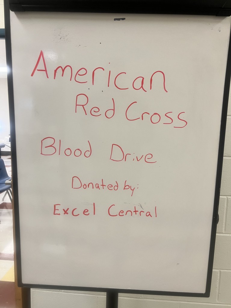 Students and staff at Excel Academy Central supporting community blood drive