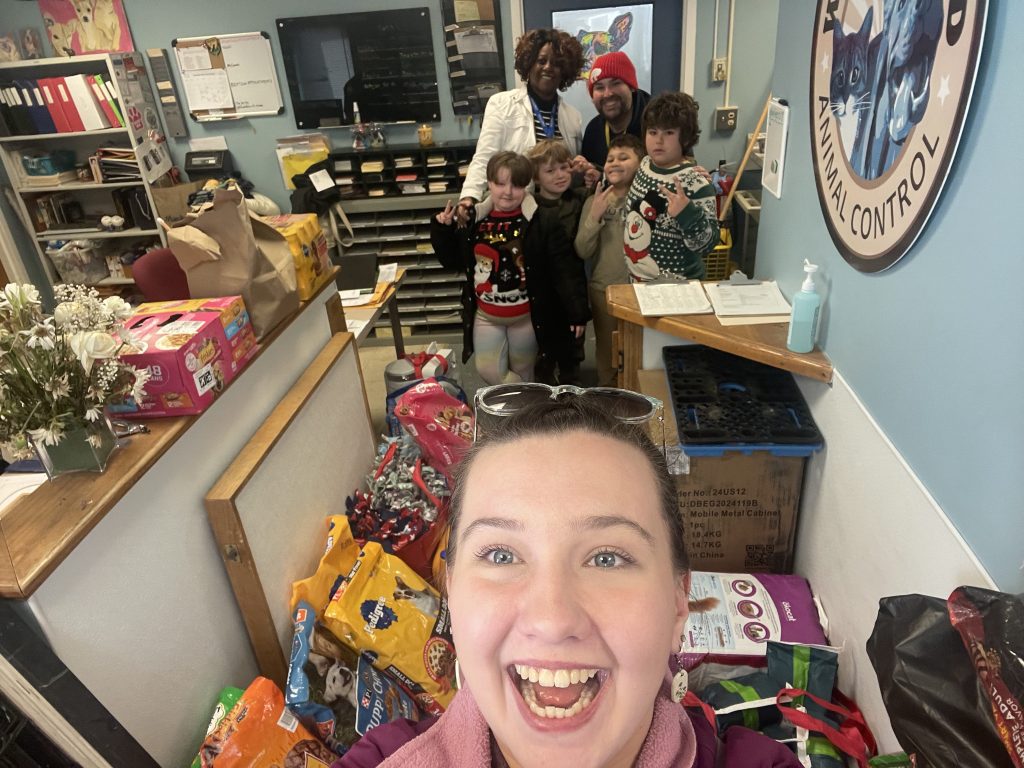 donations during the High Road School kindness project