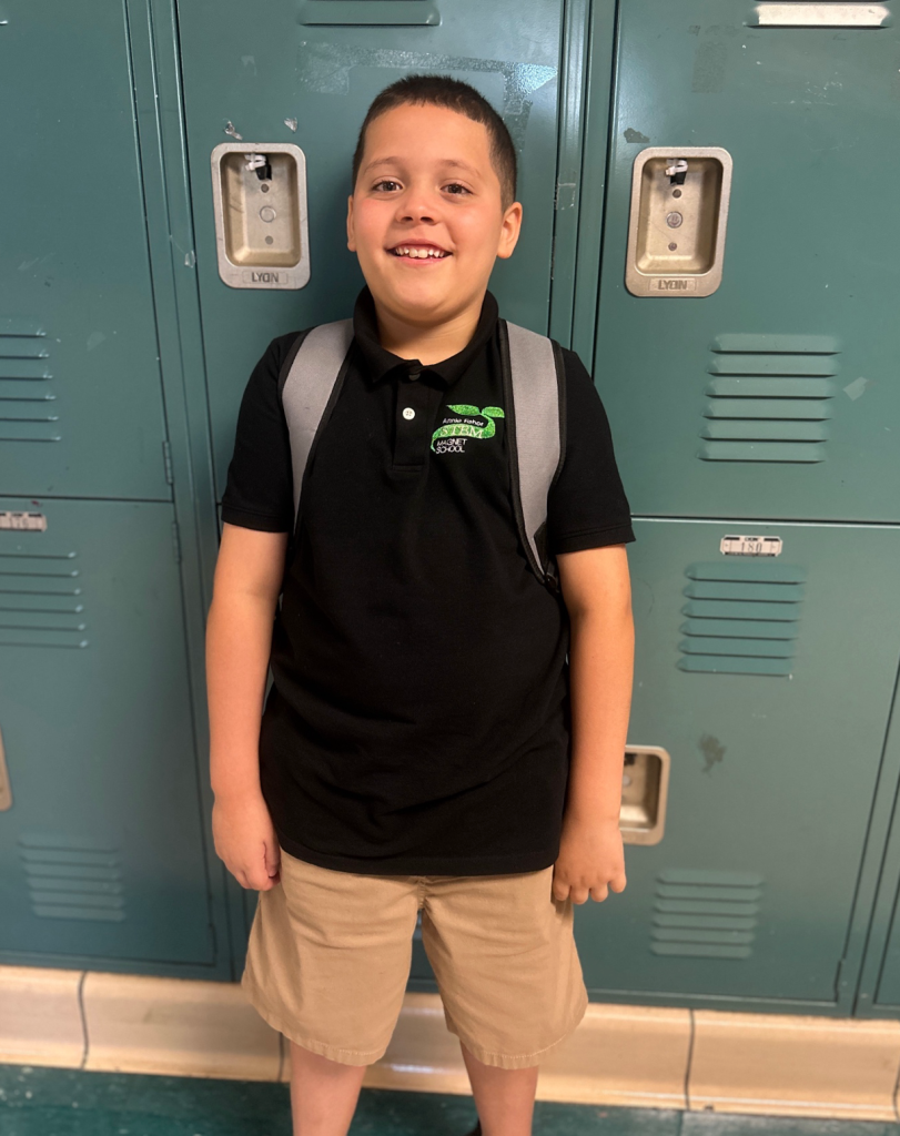 Sebastian showing confidence at High Road School