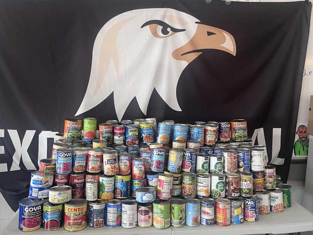 food from the Excel Central food drive