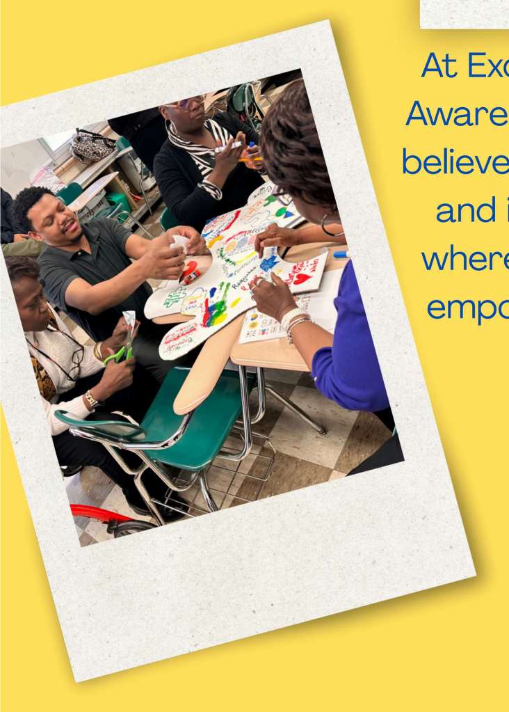 Students participating in Autism Awareness Month activities at Excel Academy