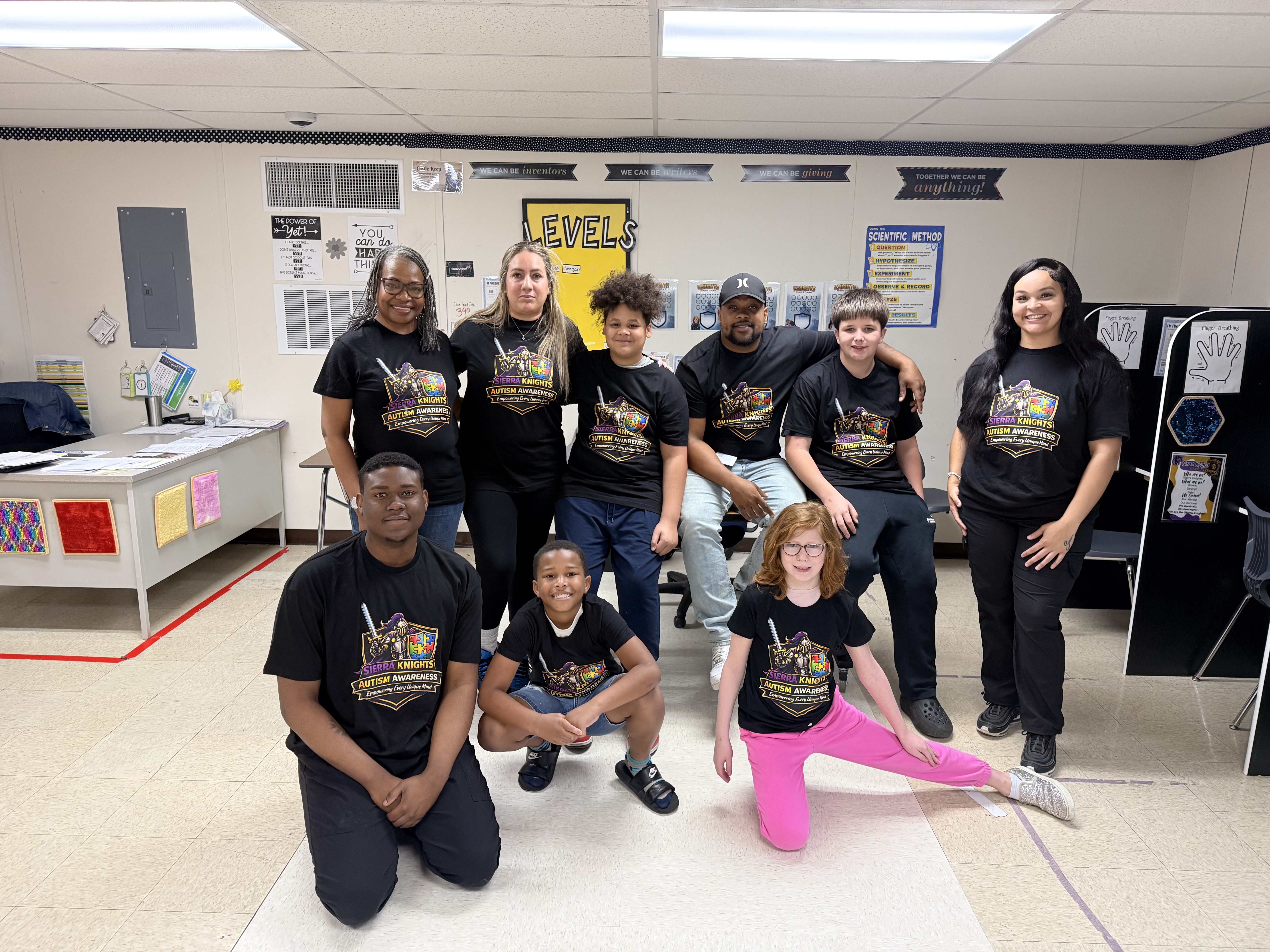 Sierra Knights students and staff gathered for Autism Awareness celebration