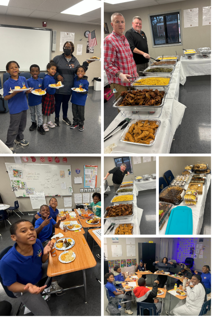 Students and staff gather together during the Thanksgiving Feast celebration at High Road School at CCCS.