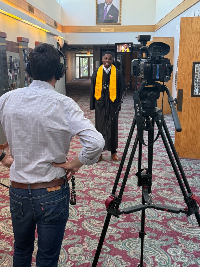 Valedictorian Zachary McCraney speaks with CBS Chicago during a graduation feature highlighting student success at Excel Academies.