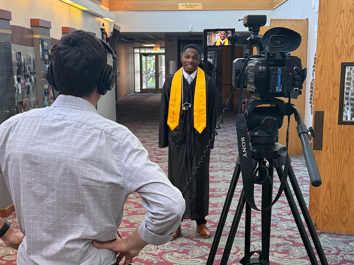 Valedictorian Zachary McCraney speaks with CBS Chicago during a graduation feature highlighting student success at Excel Academies.