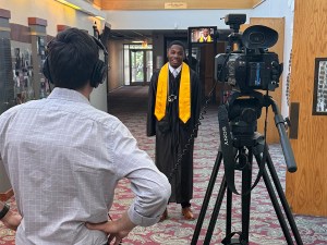 Valedictorian Zachary McCraney speaks with CBS Chicago during a graduation feature highlighting student success at Excel Academies.