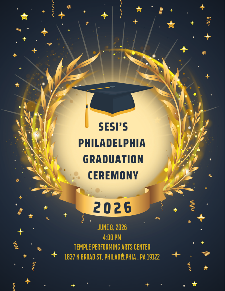 Imagen promocional de la ceremonia de graduación de SESI en Filadelfia de 2026.