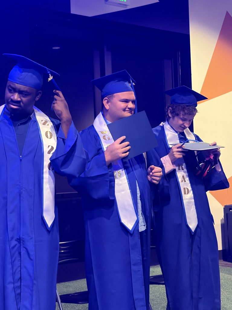 Graduates from Sierra School of South Mountain prepare to receive diplomas during the Class of 2026 graduation ceremony.