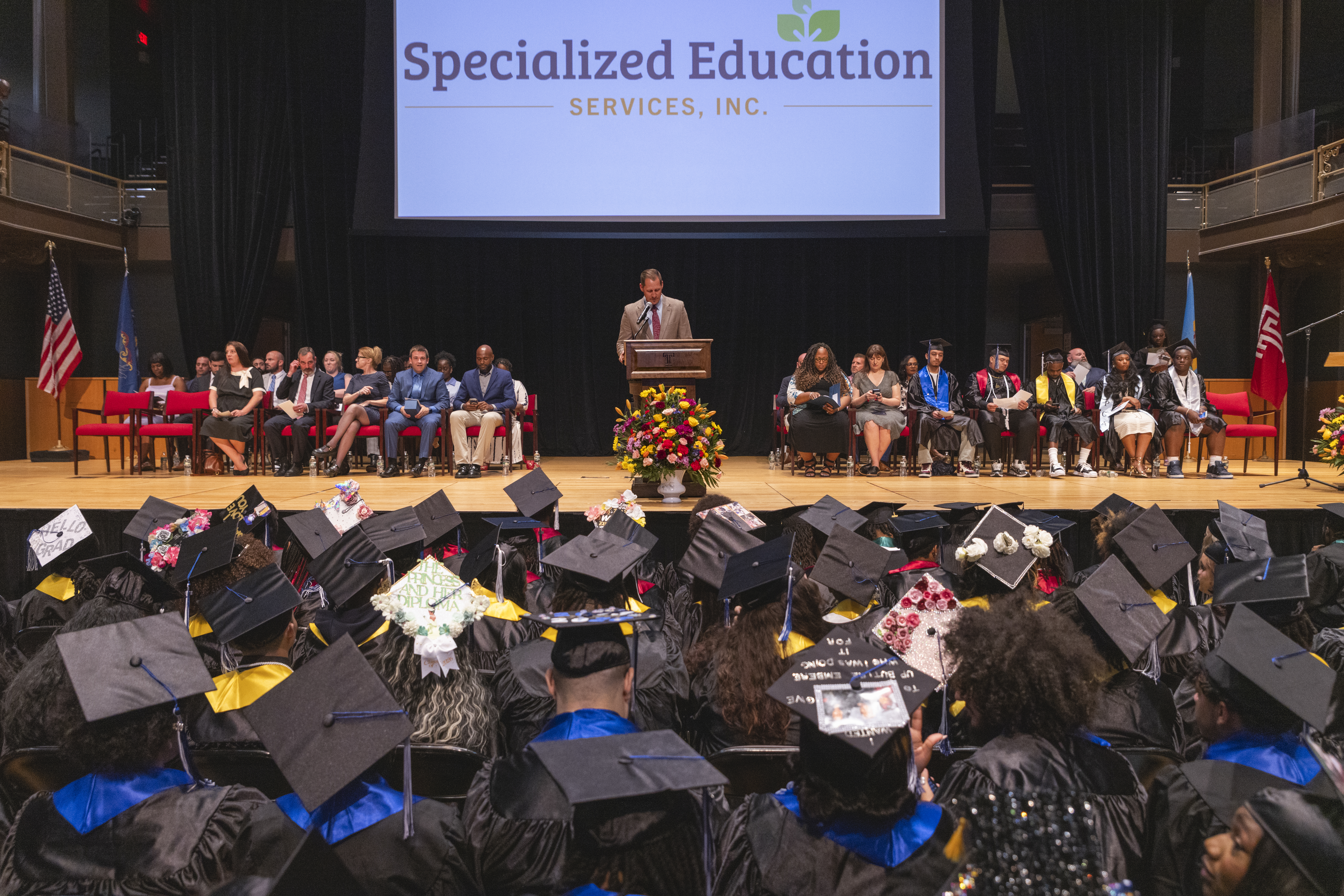 SESI students attend the 2026 Philadelphia high school graduation ceremony at Temple Performing Arts Center.
