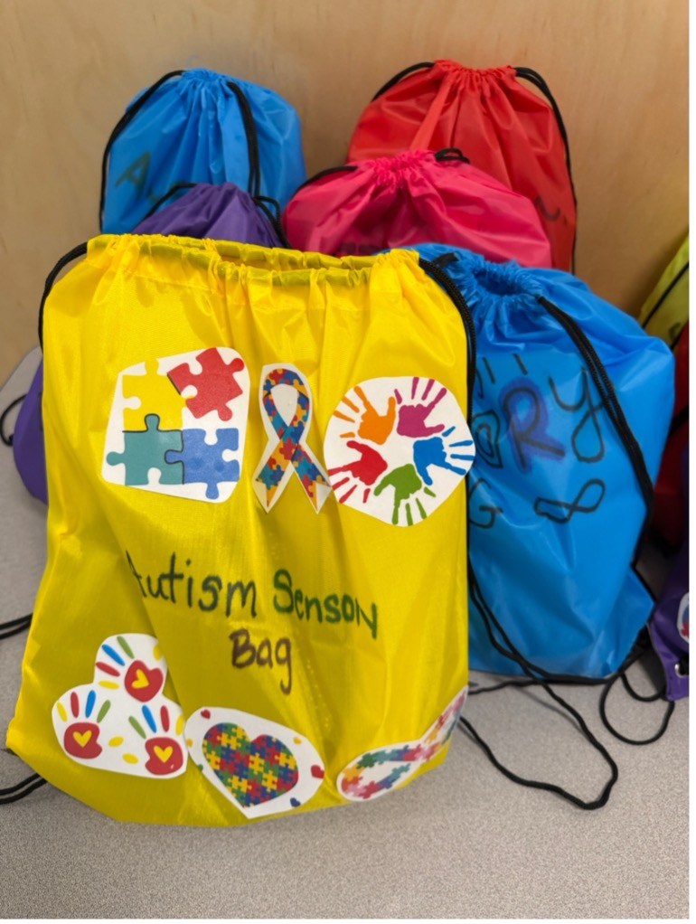 Decorated sensory bag created by BEST Academy staff for local first responders