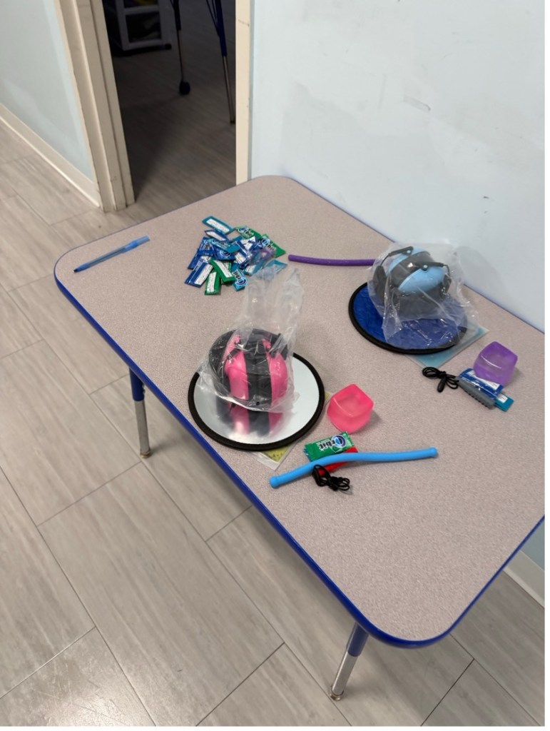 Sensory and communication tools prepared for BEST Academy sensory bags