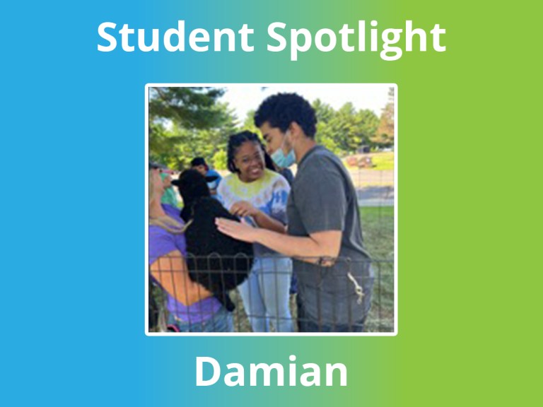 Damian participating in an outdoor activity with staff and students from B.E.S.T. Academy.