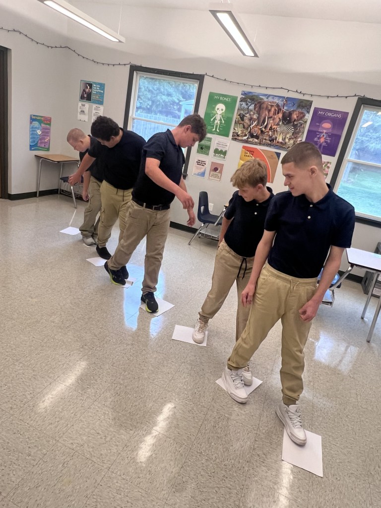 High Road students participating in a cooperative classroom activity