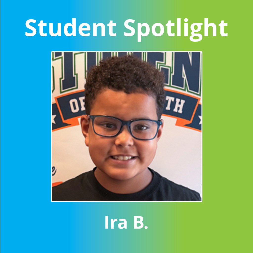 Ira B., September 2026 Student Spotlight at High Road School of Southern Delaware.