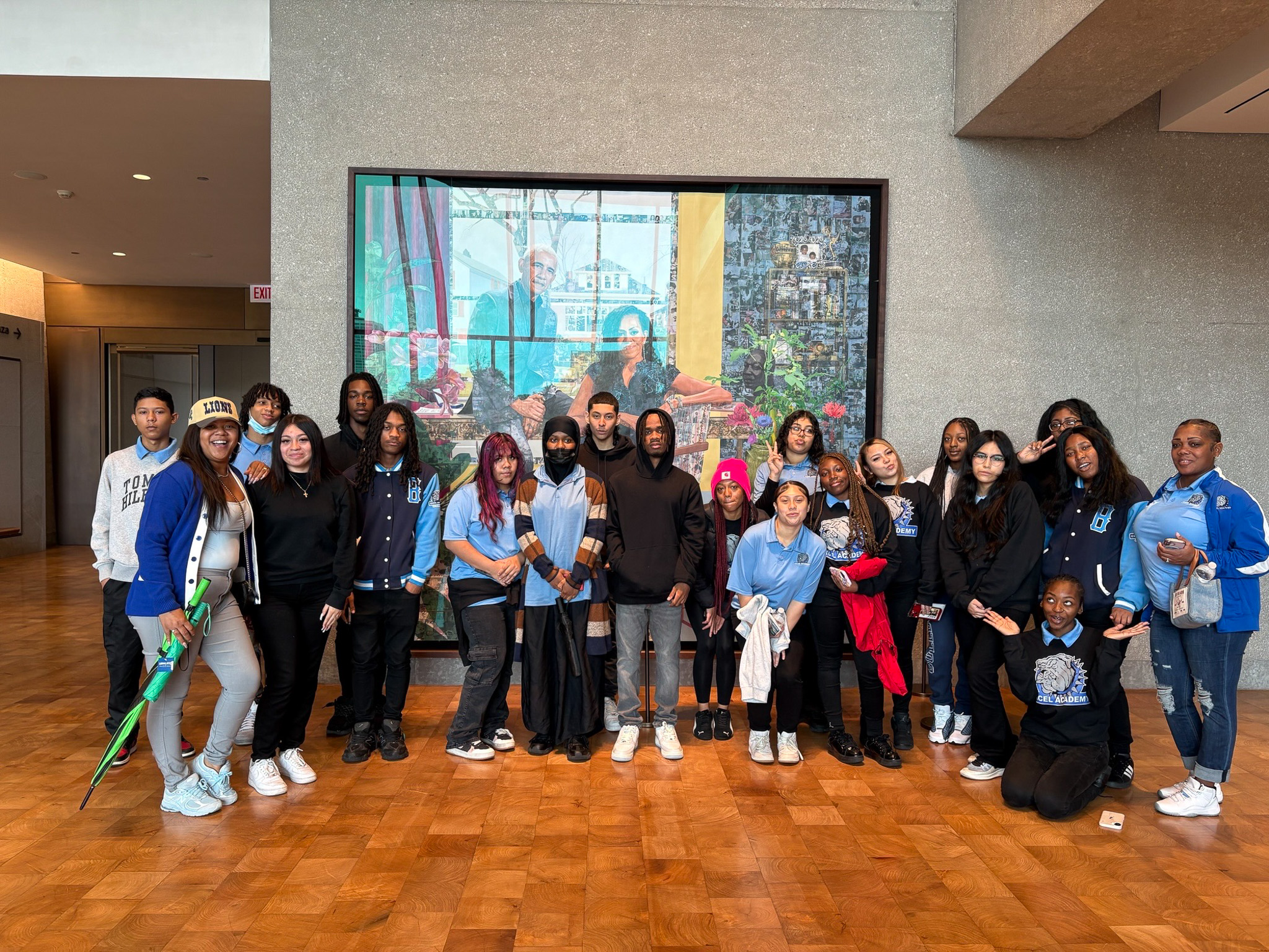 Excel Southwest students and staff inside the Obama Presidential Center