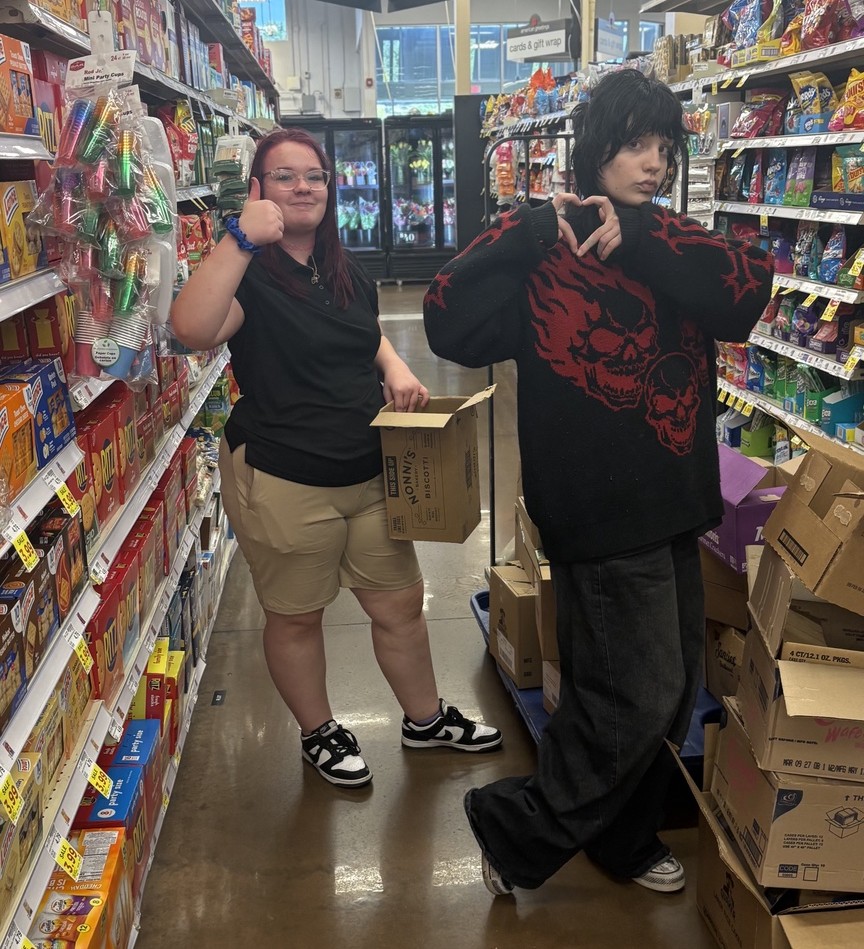 High Road School of Nashville student participating in a community-based learning activity at a local store.
