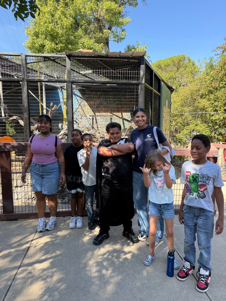 Sierra School of Sacramento students and staff visiting the Sacramento Zoo during a reward field trip.