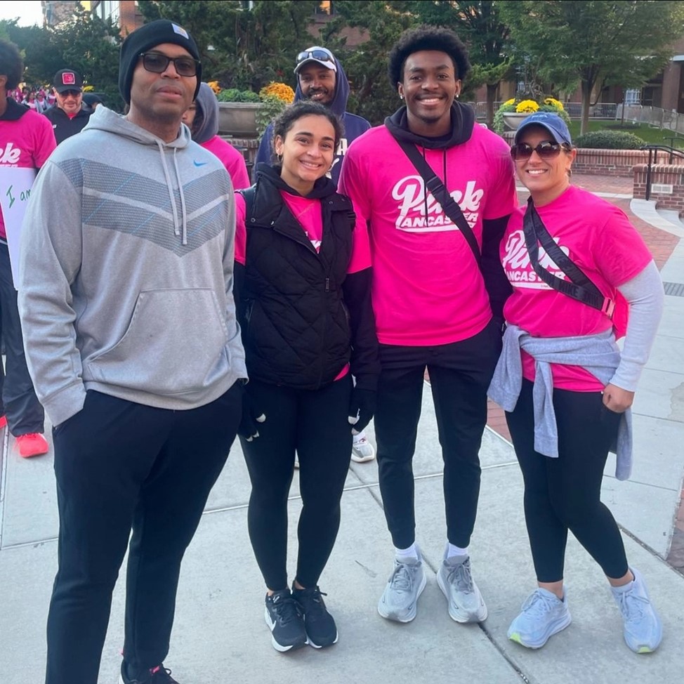 Our dedicated administrative assistant, Jennifer Sumrall, and her family at 'Pink Lancaster'