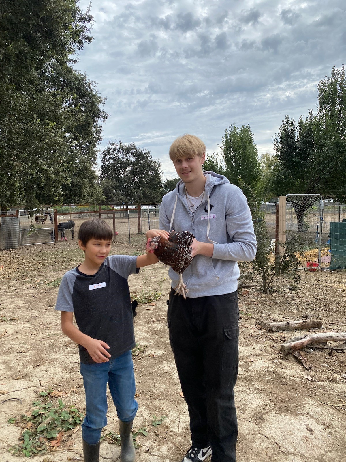 Students at Sierra School of Sonoma farm day