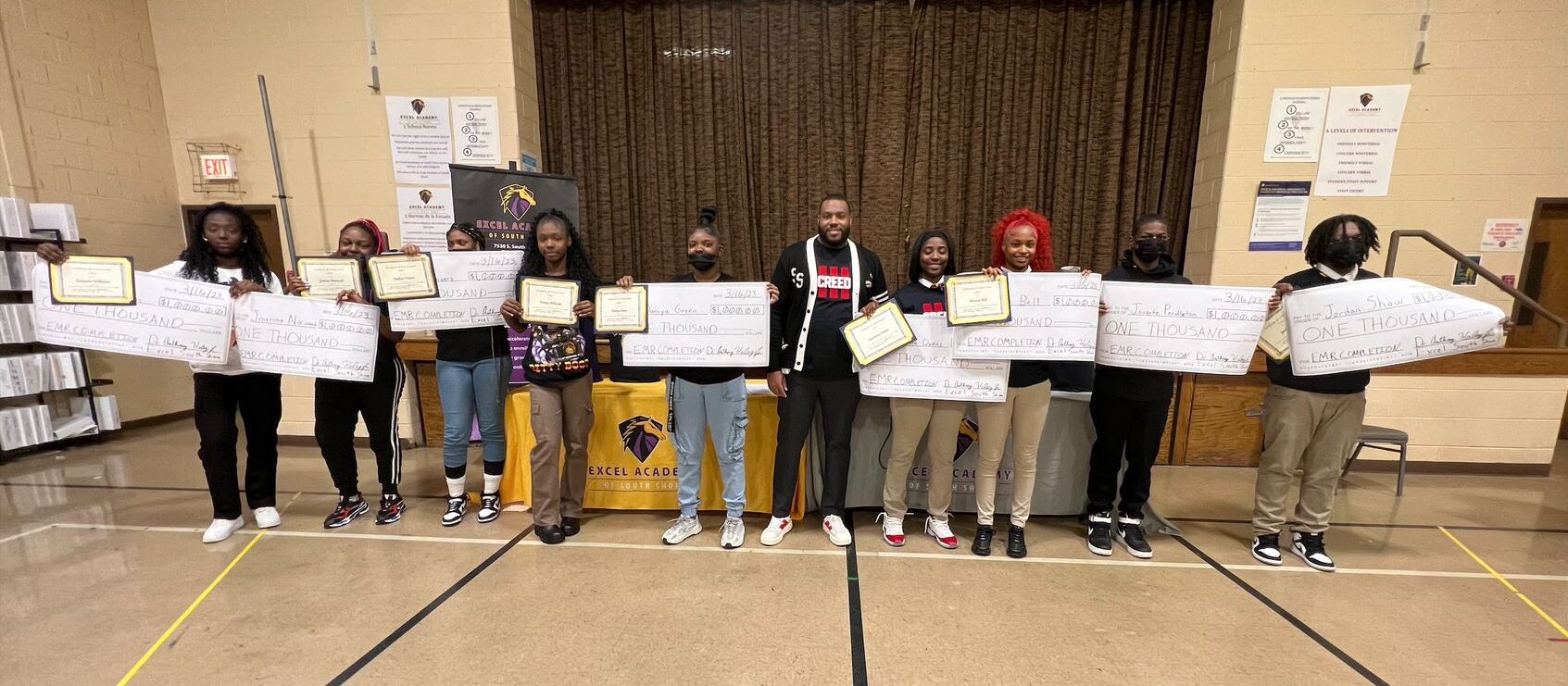 Excel Academy of South Shore students at the EMR graduation ceremony