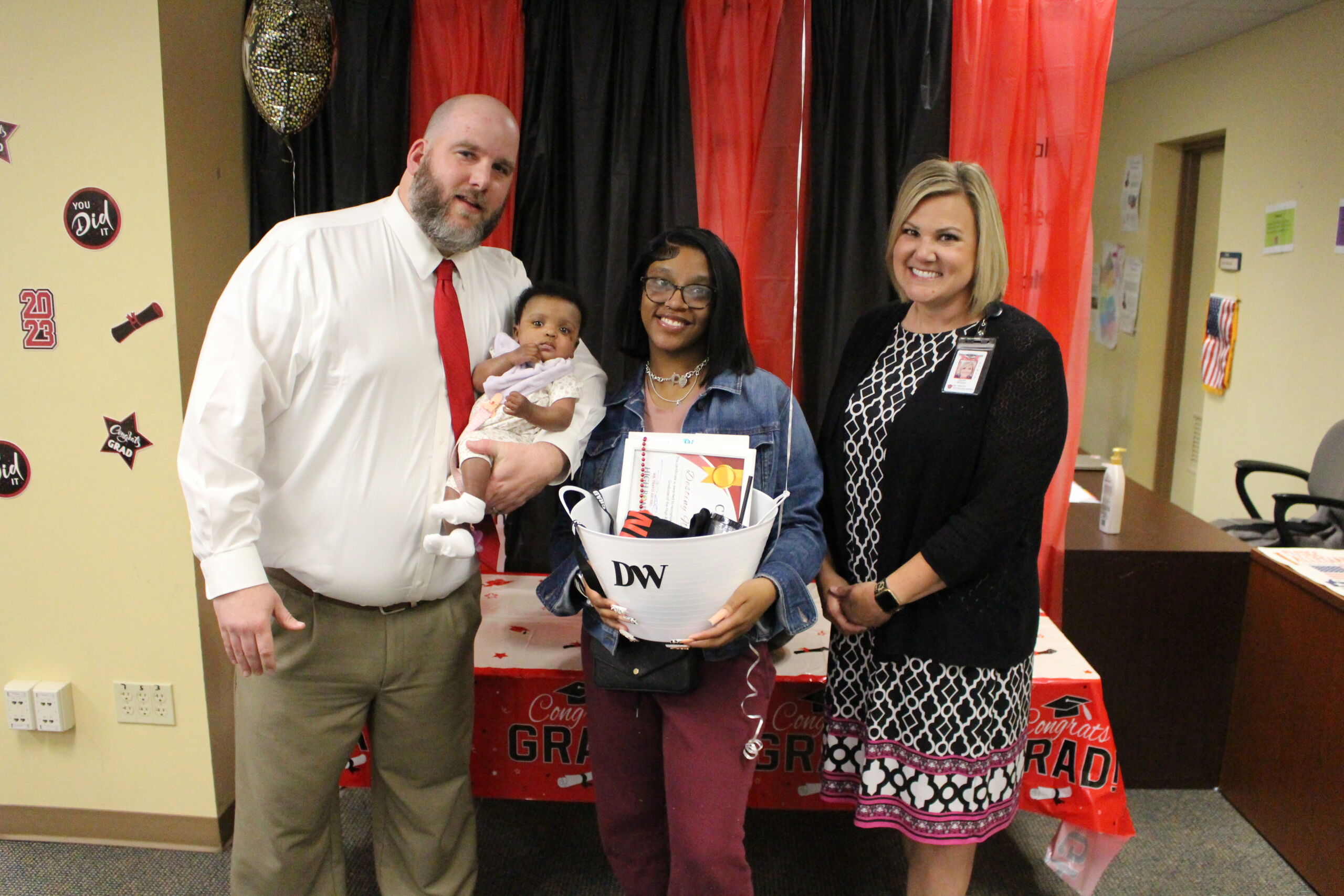 Staff and students celebrating at the luncheon