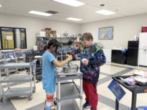 Students preparing food in Sierra Chefs