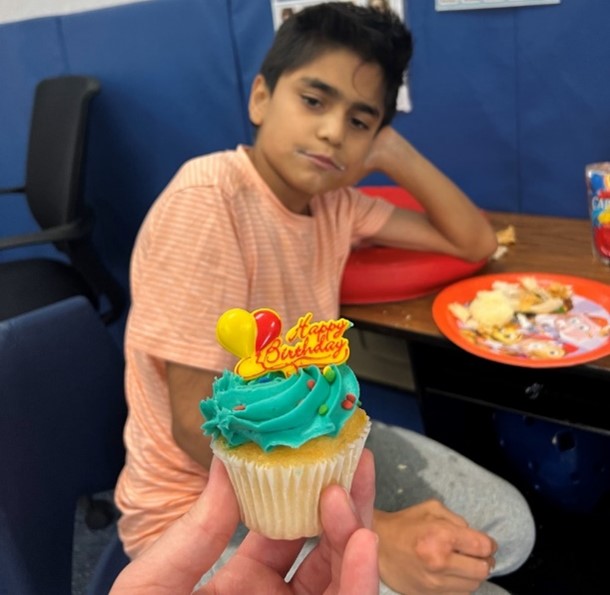 Students celebrating birthdays together