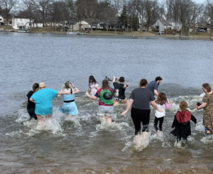 High Road School staff participating in Polar Plunge